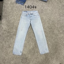 Vintage 90 USA Levi 501 Jeans Actual 31x29 Light Wash Blue Distressed