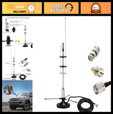 2m 70cm GMRS Antenna - Outdoor Indoor Scanner Antenna, VHF UHF FM CB, 16.4ft Cab