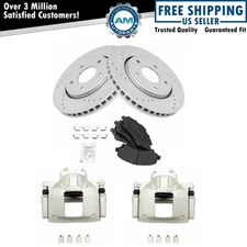 Front Semi-Metallic Brake Pad, Rotor & Caliper Kit for Dodge Caravan