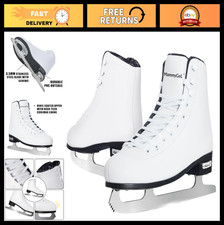 Lace-Up Light Support Ice Figure Skates for Women Girls - Sizes 6-12 Available