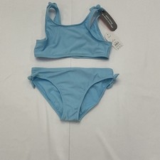 NWT Wonder Nation Be Mine Blue Girls Kids Bikini 2 Piece Swimsuit 10-12 L UPF50