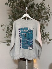 RARE Vintage 90s Nutmeg Charlotte Hornets Crewneck Graphic NBA Sweatshirt