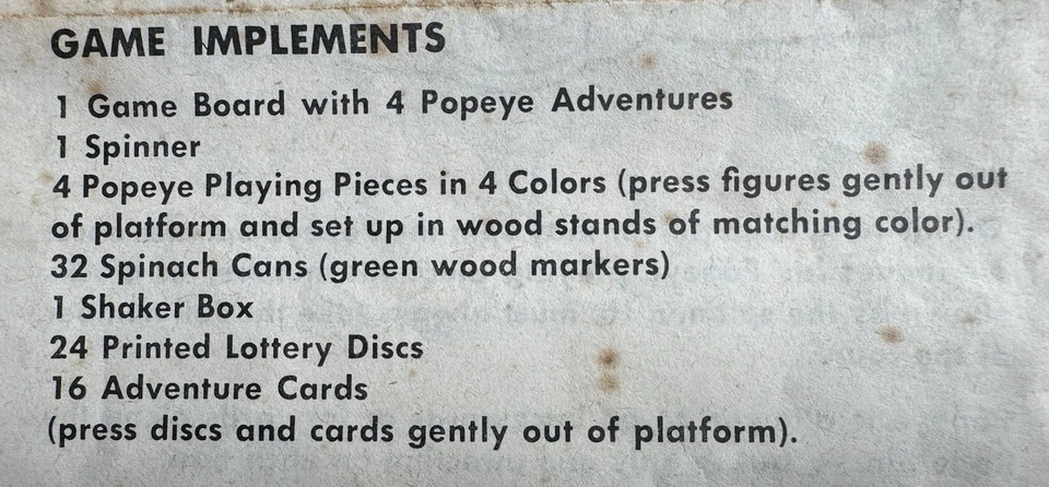 1957 Adventures of Popeye Board Game Transogram 🌟 CLOSE UPS - SEE EVERY PIECE!! - Image 2 of 4