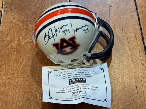 BO JACKSON AUTOGRAPHED AUBURN TIGERS MINI HELMET HEISMAN LOA