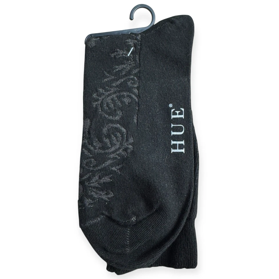 Hue Womens Basic Anklet Socks Black Steel Brocade One Size Fits Most - Image 3 of 3