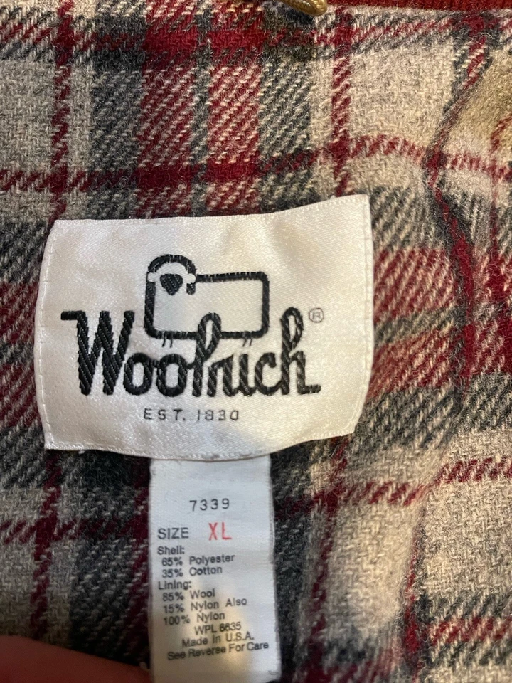 Abrigo rojo Woolrich para hombre talla XL Chaqueta forrada de manta de lana hecha en EE. UU. Vintage de los años 60 Foto 3 de 4