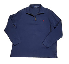 Polo Ralph Lauren Quarter Zip Navy Pullover Long-Sleeve Sweatshirt Men's XL
