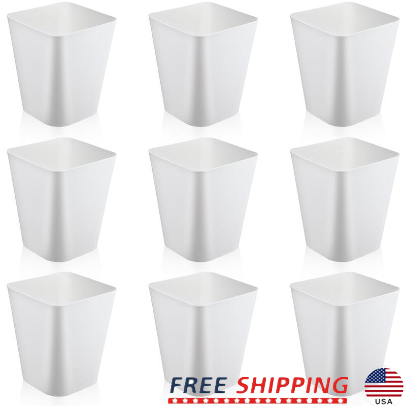 9 Pack Small Plastic Trash Cans Wastebasket Bathroom Kitchen Home Office New
