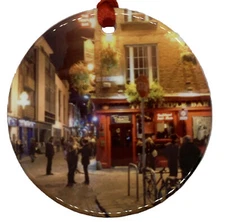 Temple Bar Dublin Ireland Christmas Ornament Porcelain Souvenir Travel Gift