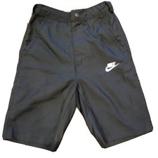 Nike Boys Button Zippered Gray Grey Athletic Shorts Sz Medium Drawstring Pocket