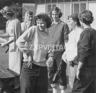 Vintage 1950s Girls BETA PHI Frat Sorority Hazing College Group Photo