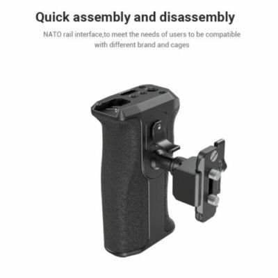 SMALLRIG Snap-On NATO-Handgreep, Quick Lock-Ontwerp, Achterwaarts/Voorwaarts Verstelbaar, Ingebouwde Koude-Schoenbevestiging, 1/4''-20 Draadgat en 3/8''-16 Pasgat voor ARRI - 4175 Zwart