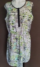 Apartment 9 Size Large Green Brown Dress Pockets Sleeveless Lightweight