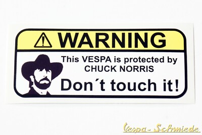 VESPA Aufkleber ''Chuck Norris'' -  V50 Rally Sprint PK GL TS PX Warning Protected