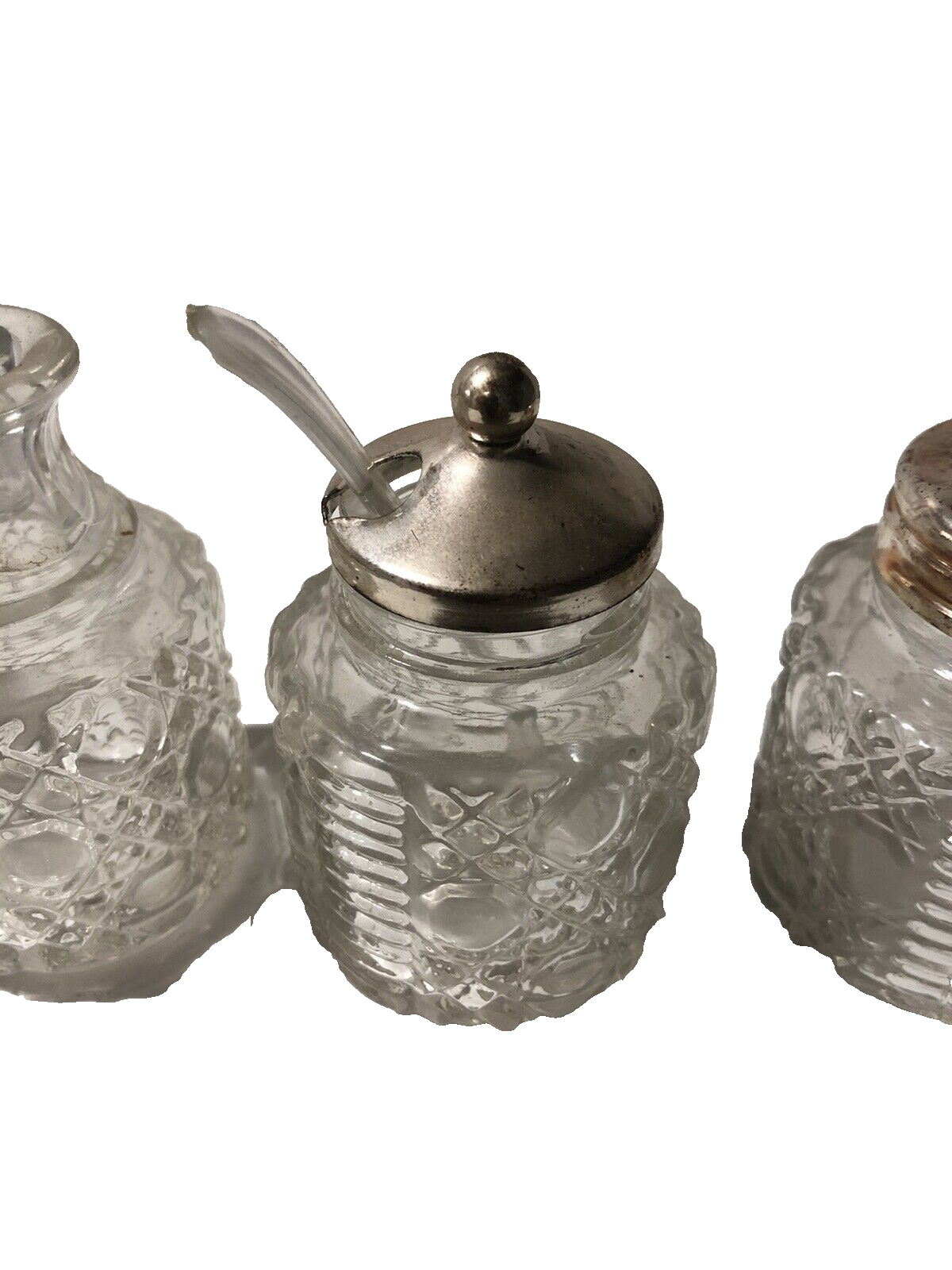 Vintage Queen Anne England Silver Plated Condiments Cruet Server Set