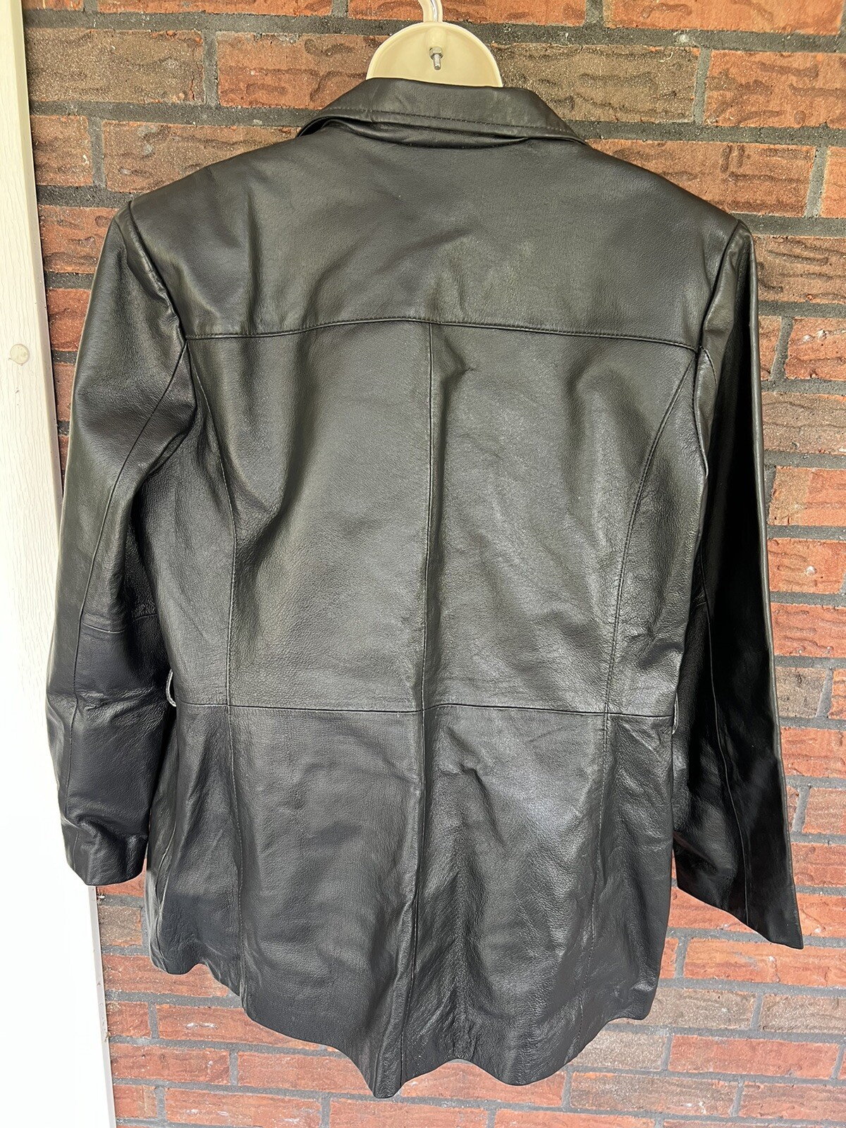 Authentic Leather Jacket Large Full Zip Pocket Co… - image 16