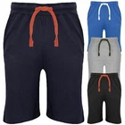 Mens Plain Shorts Sweat Cotton Zip Pockets Gym Running Jogging Summer Joggers UK