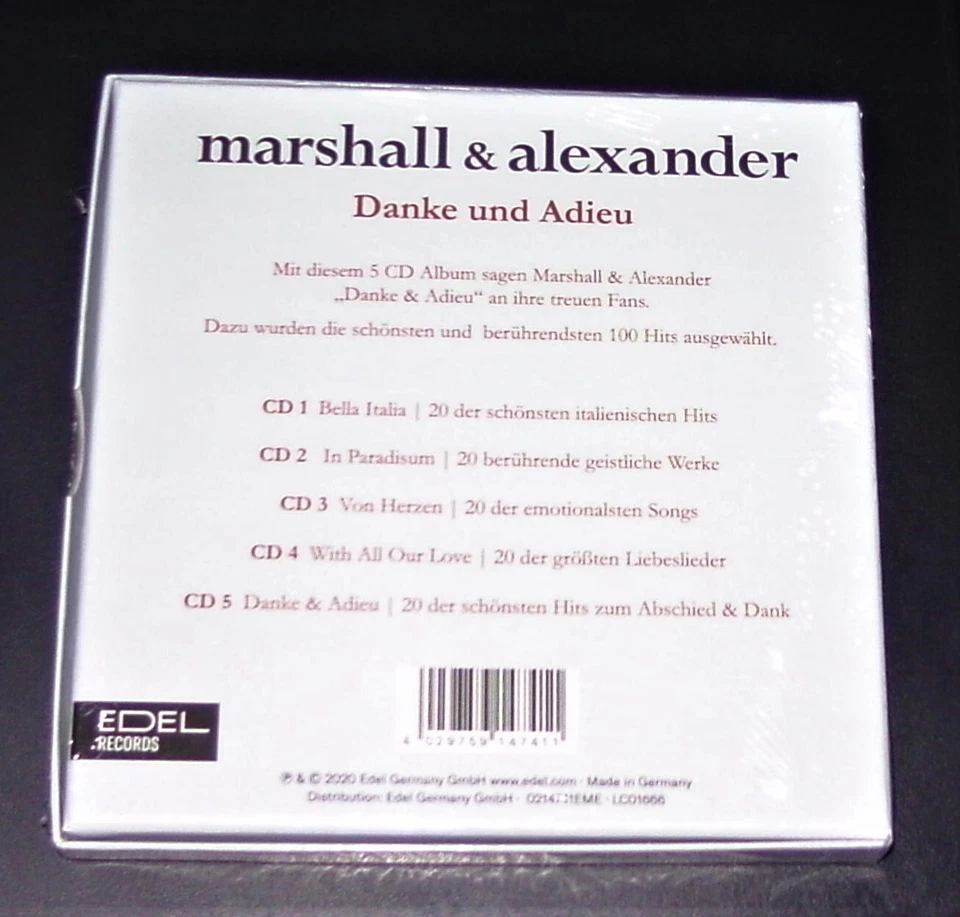 MARSHALL & ALEXANDER DANKE UND ADIEU DAS GROßE ABSCHIEDSALBUM 5 CD BOX NEU & OVP - Bild 2 von 4