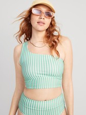 Old Navy Women Matching One-Shoulder Printed Longline Bikini Swim Top Size XS