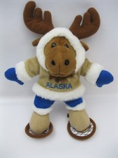 Alaska Moose Plush Ski Jacket Snow  Net Shoes Stuffed Animal Artic Circle EUC