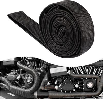 Wire Heat Shield 1/2''ID x 10' Spark Plug Wrap Fuel Line Heat Shield Sleeve Black