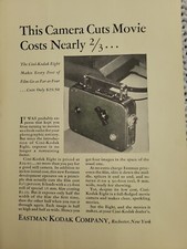 1932 Eastman Cine-Kodak camera cuts movie costs vintage ad