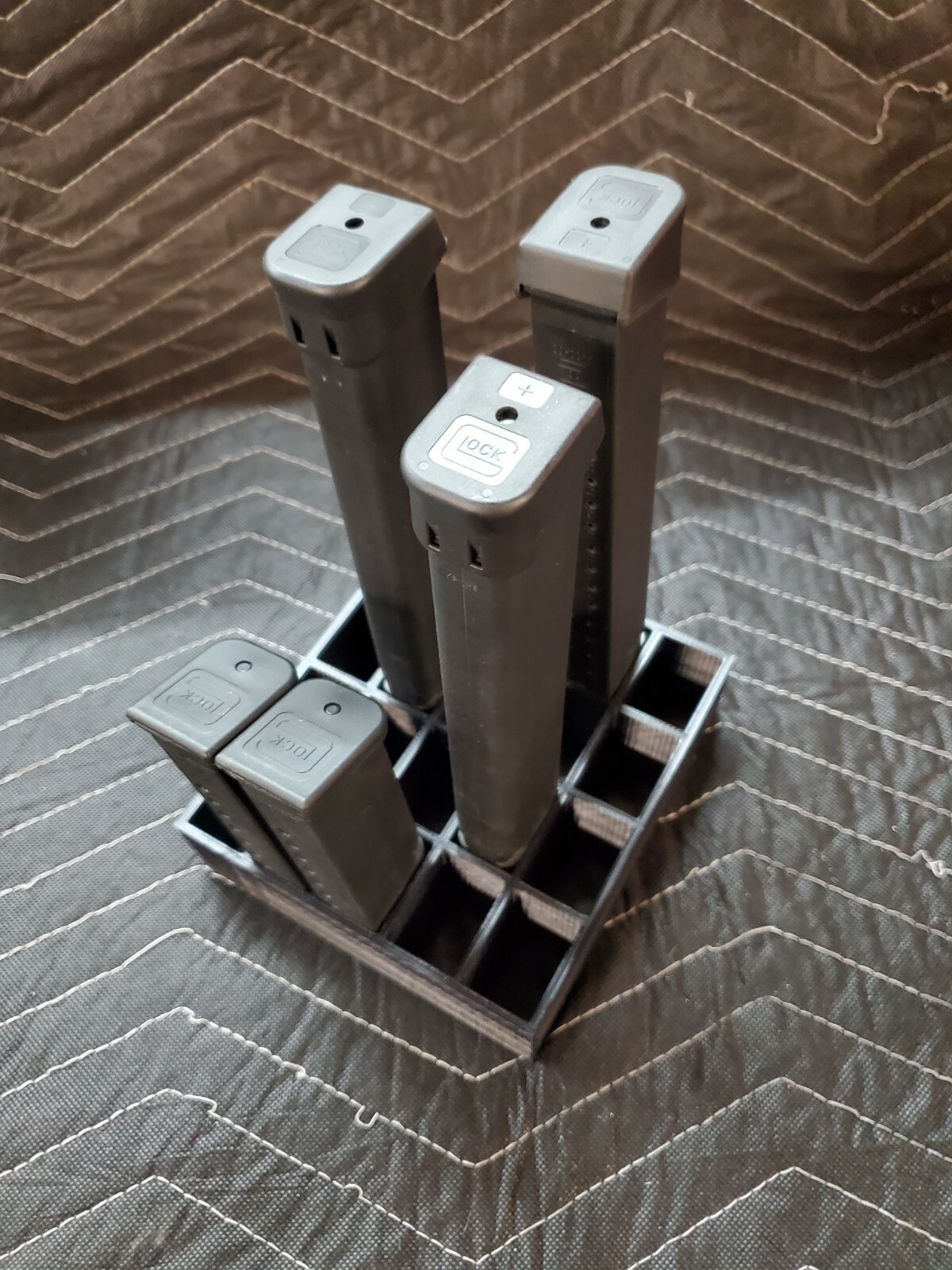 20 slot glock 17 19 mag holder magazine storage 9mm 40 cal rack safe shelf black-image