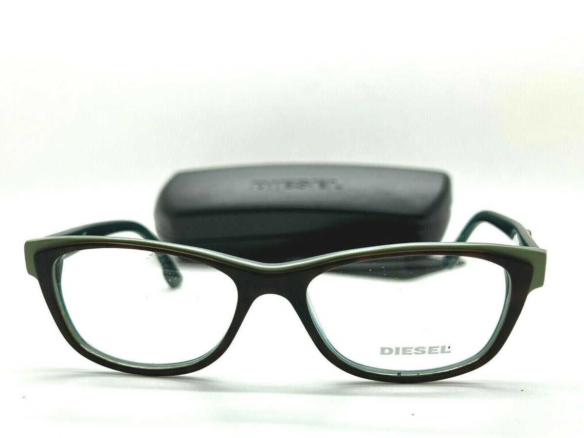 Diesel Unisex Black and Green Eyeglasses New Authentic DIESEL Havana/Green DL5012-1 056 52/16/140  main image 3