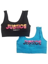 Justice Sport Girls Blue Black  Pink Athletic 2-Pack Sports Bra Active Wear