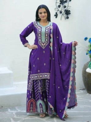 Pakistaner Salwar Kameez Fertige Anzüge Indisch Hochzeit Party Bollywood 3 Piece - Bild 1 von 4