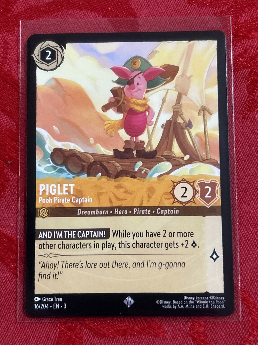 piglet lorcana card Disney Lorcana: Inklands - Piglet -Pooh Pirate Captain