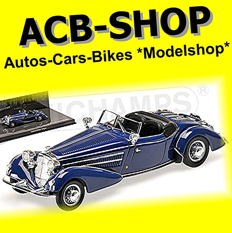 Horch 855 Special Roadster 1938 Blue Limited Edition 336 pcs. 1:43 Minichamps - Image 4 of 4