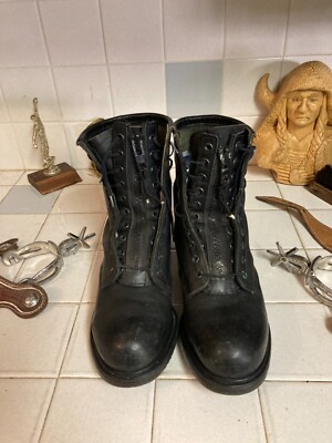 RED WING 4473 Vintage USA BLACK LEATHER ENGINEER MILITARY BOOTS 8D US STEEL TOE Red Wing RED WING 4473 Vintage USA BLACK LEATHER ENGINEER  main image 2