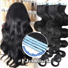 9A Straight & Body Wave Hair Tape In Real Remy Human Hair Extensions Skin Weft