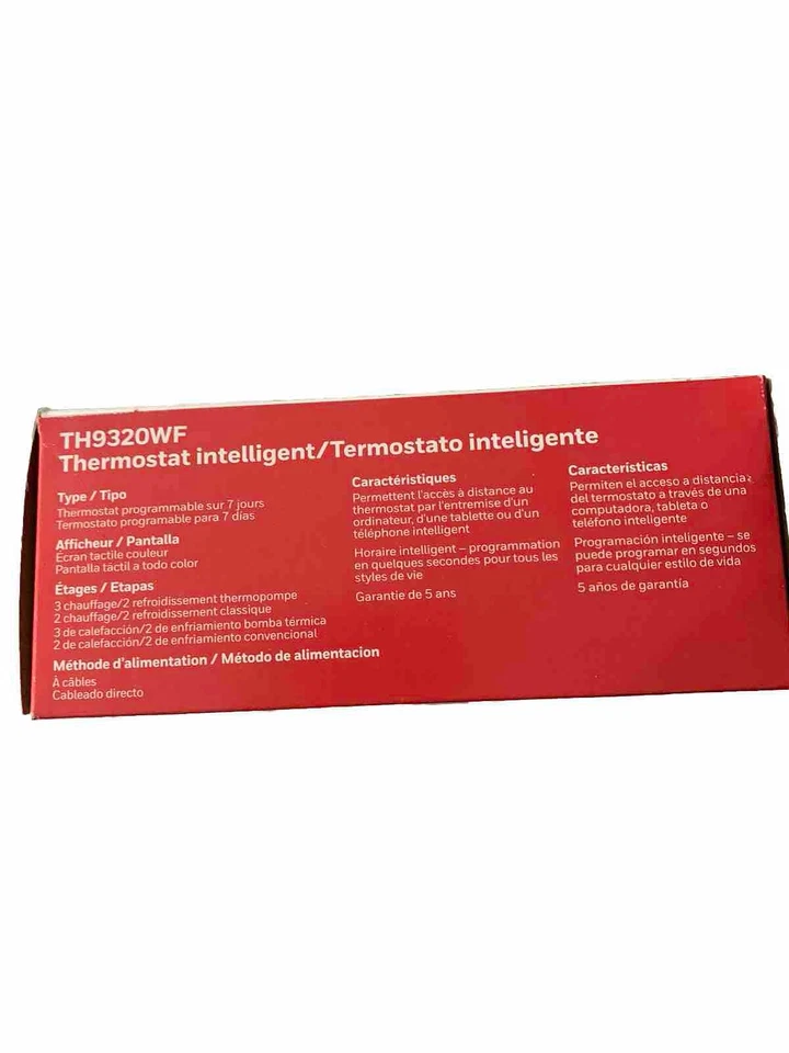 Honeywell TH9320WF5003 WiFi Touch Screen Programmable Thermostat 5-year warranty - Image 3 of 4