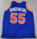 Kiki Vandeweghe Signed Custom New York Knicks Blue Basketball Jersey XL PSA COA