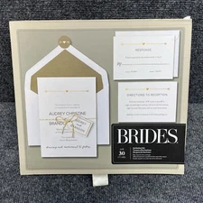 GARTNER STUDIOS BRIDES INVITATION KIT WEDDING GOLD REFINED RUSTIC #16547