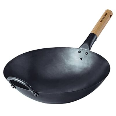 Carbon Steel Wok 14 Inches Hand Hammered Chinese Traditi...