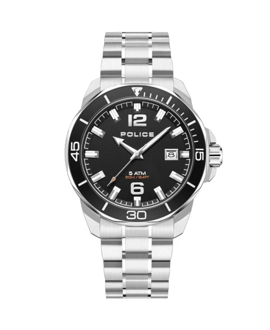 Caja de acero inoxidable Relojes de pulsera analógico Police