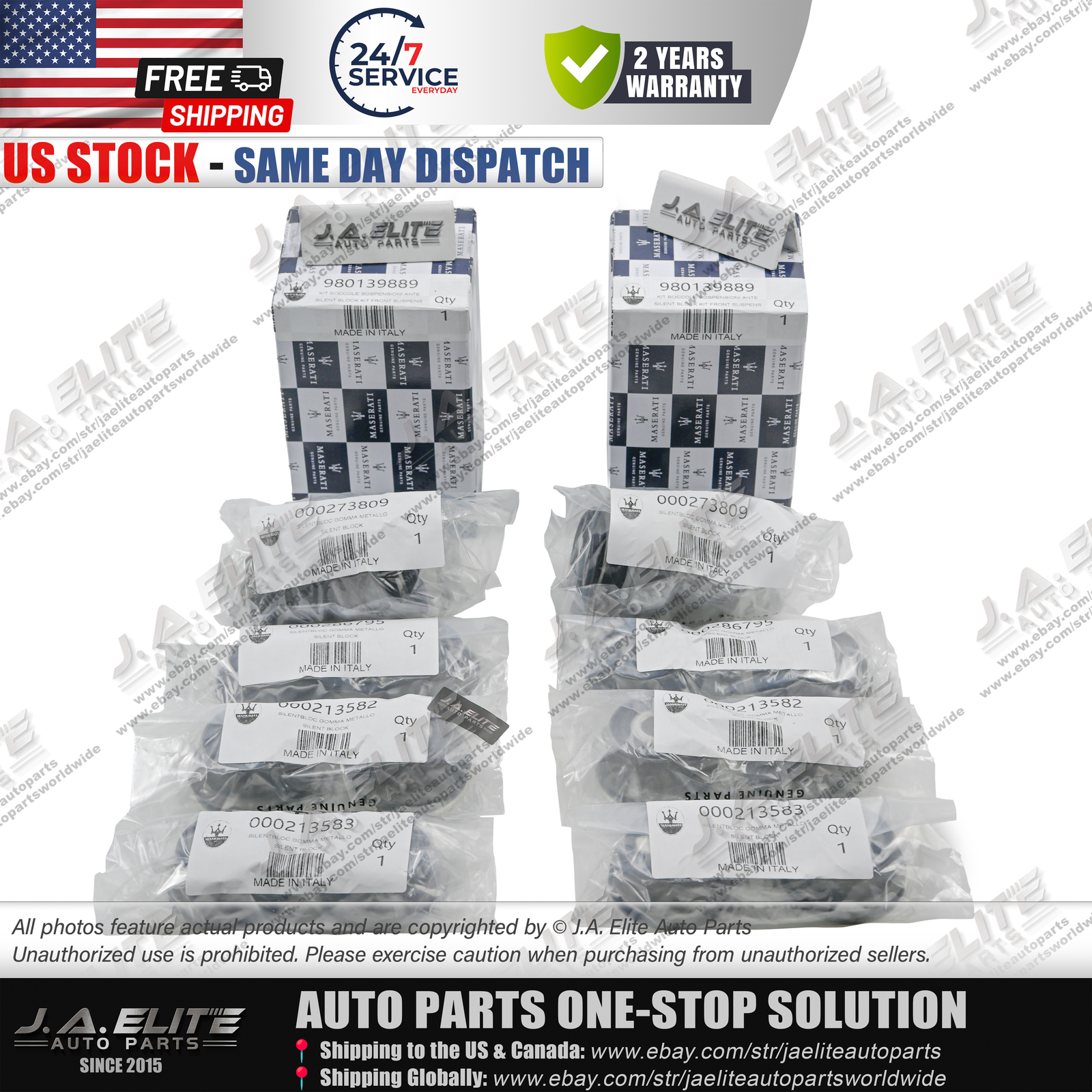 Genuine Front Control Arm Bushing Kit fit Maserati Quattroporte GT GC, 980139889