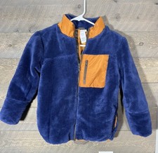 Tommy Bahama Jacket Youth Medium M Boys Navy Blue Brown Sherpa Fleece NWT
