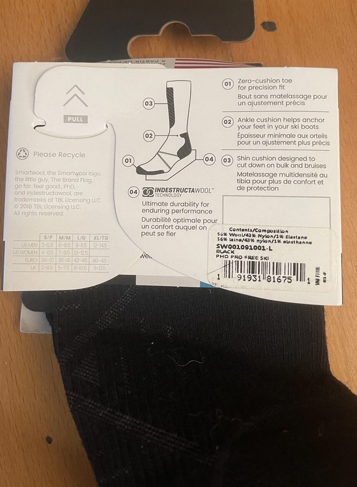 Calcetín Hombre Smartwool Esquí, Talla L - Imagen 2 de 2