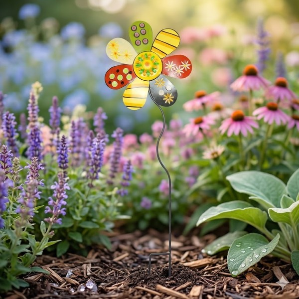Gartenstecker Blume Sunshine Ca. 130 Cm - Gartendekoration - Aus Metall-image