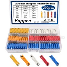 200Pcs Torpedo Fuses European Automotive Fuse Assortment Kit 5A 8A 10A 16A 25...