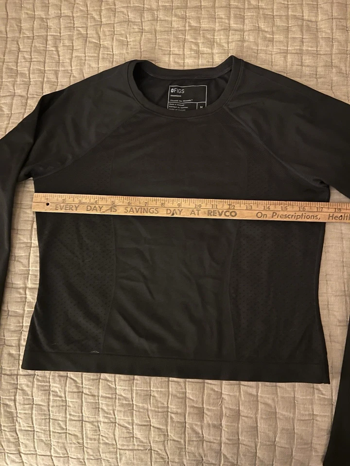 Figs Mujer Talla Mediana Recortado Negro Underscrub Manga Larga Foto 4 de 4