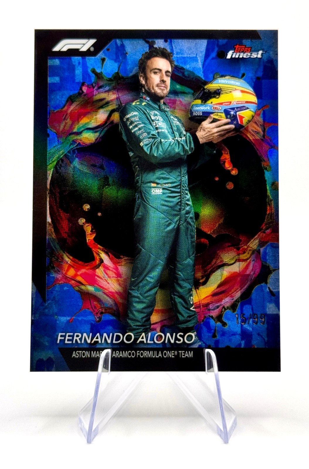 2024 Topps Finest Formula 1 F1 Fernando Alonso #211 Rare Blue /99