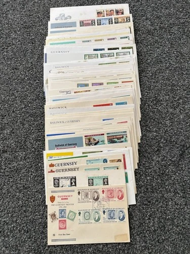 Job Lot of 48 Guernsey First Day Covers & Covers FDC's 1970 - 2001 Lot #O11