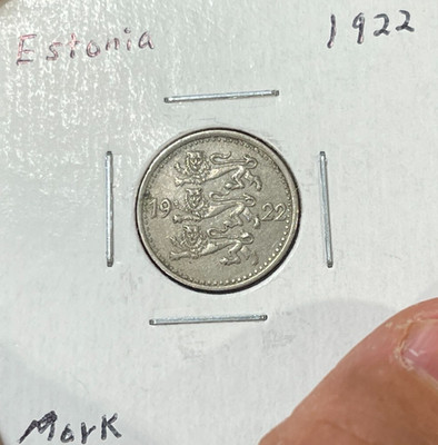 1922 Estonia One Mark Coin Great Condition High Value