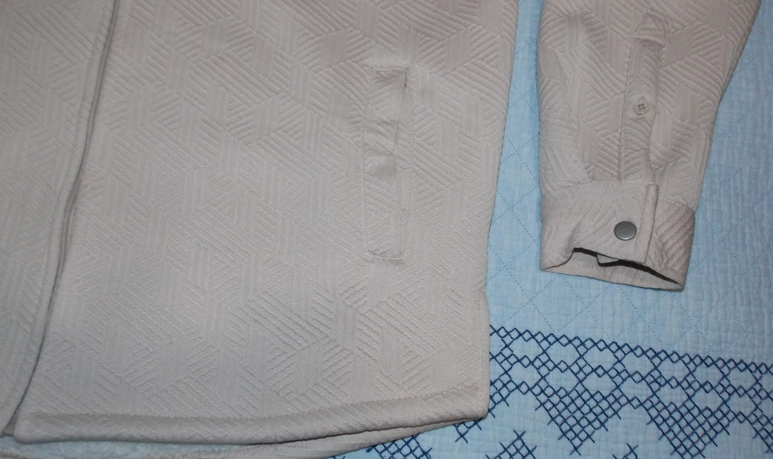 Distortion Mens Large Ivory Jacket Faux Fur Sherpa Fleece Lined NWT New - product detail image 3