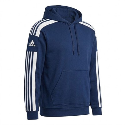 Adidas Herren Hoodie Medium Navy Blau Primegreen Fleece 3 Streifen Kängurutasche